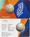 Latvia 2022 2 Euro The 35th anniversary of the Erasmus Programme Coin Card BU