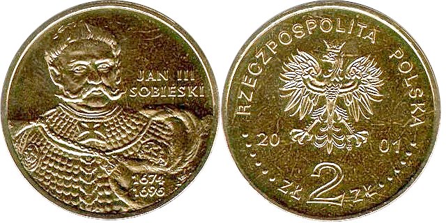 Poland 2001 2 zł Jan III Sobieski (1674-1696)