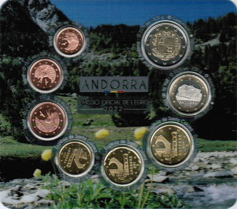 Andorra 2022 Mint set of euro coins BU