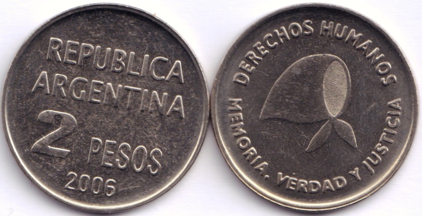 Argentina 2006 KM# 161 2 Pesos UNC