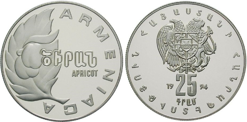 Armenia 1994 Apricot Silver