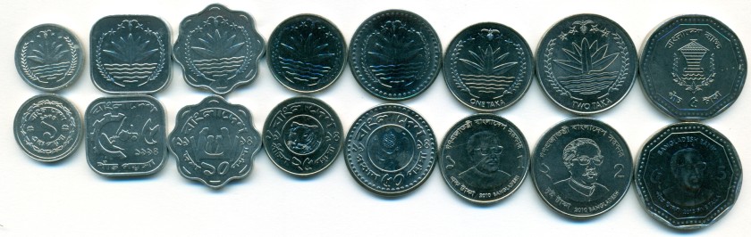 Bangladesh 8 coins UNC