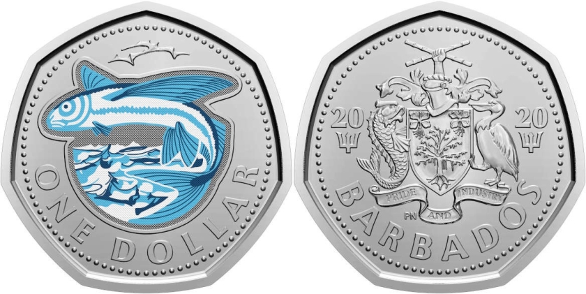 Barbados 2020 1 Dollar Flying fish UNC