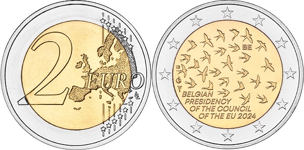 Belgium 2024 2 Euro  Belgium Presidency of the EU Council (Dutch) UNC