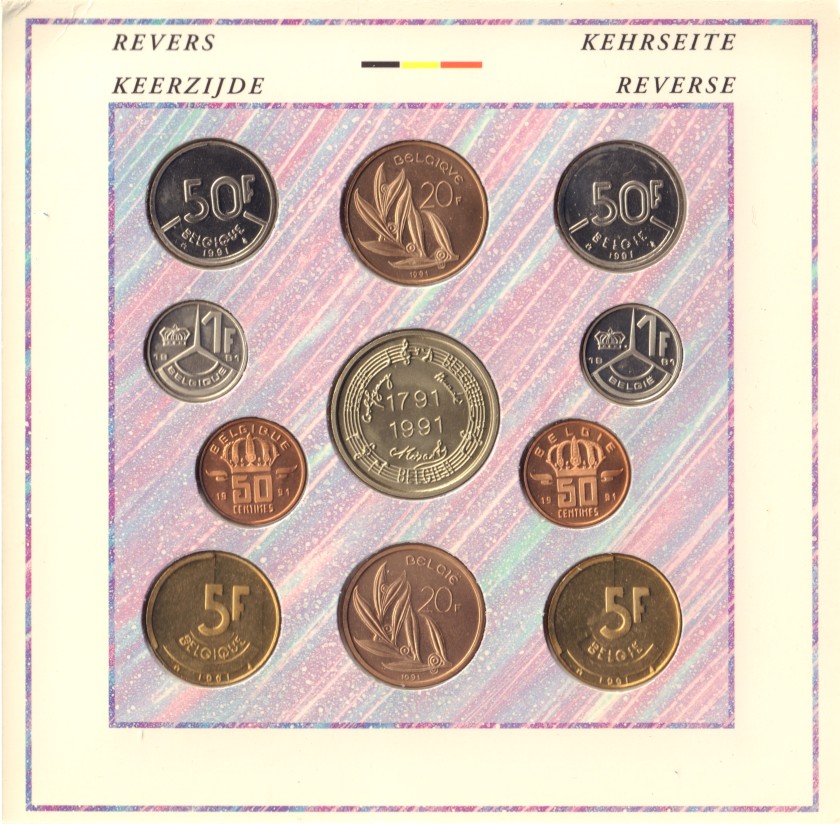 Belgium 1991 Mint set 10 coins UNC