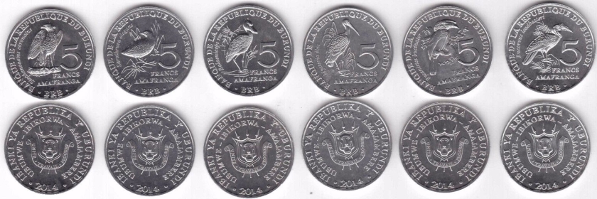 Burundi 2014 6 coins UNC