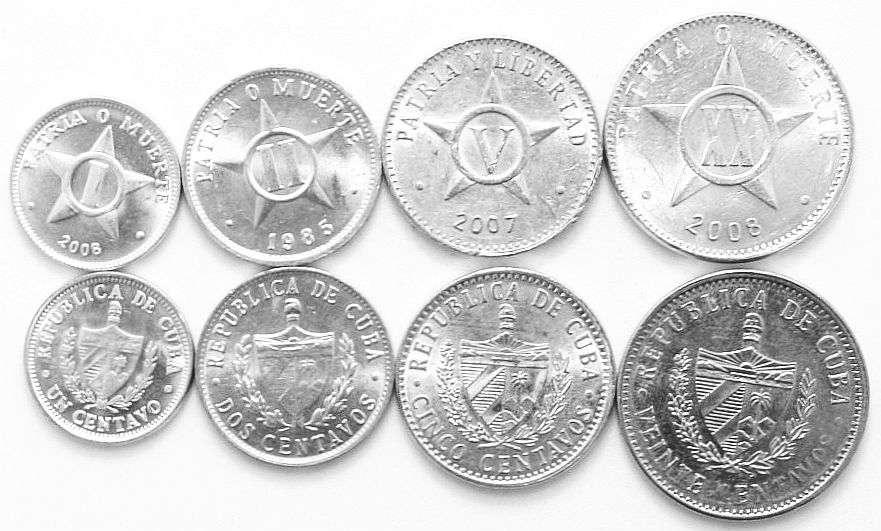 Cuba 1985 - 2008 4 coins UNC