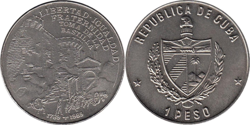 Cuba 1989 KM# 272 1 Peso UNC