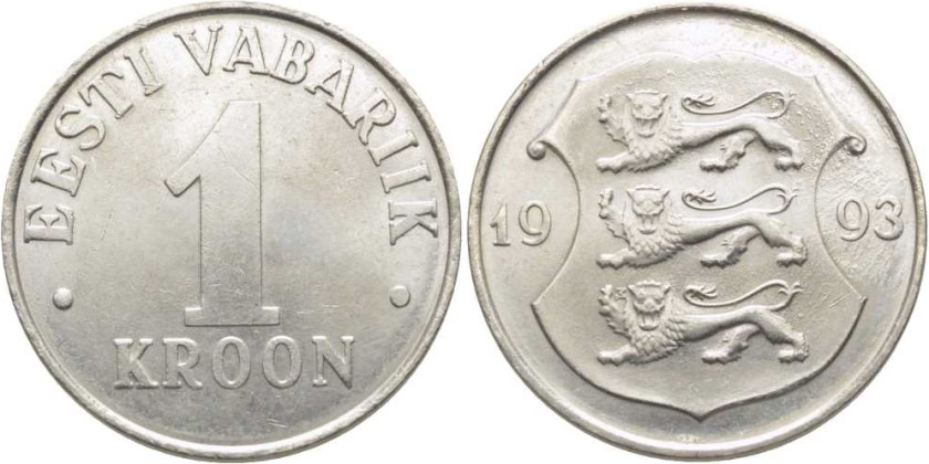 Estonia 1993 KM# 28 1 Kroon 1993 UNC