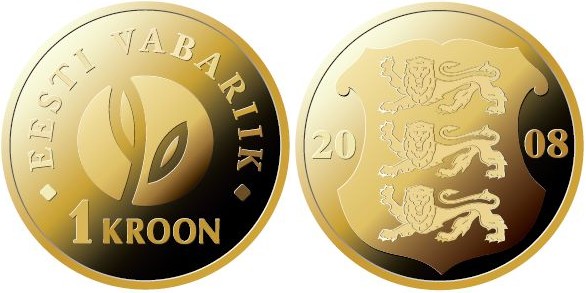 Estonia 2008 1 kroon (Republic of Estonia-90)