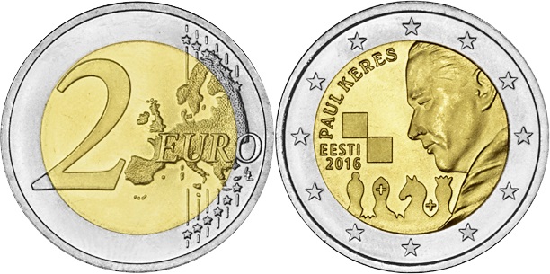 Estonia 2016 2 Euro Paul Keres UNC
