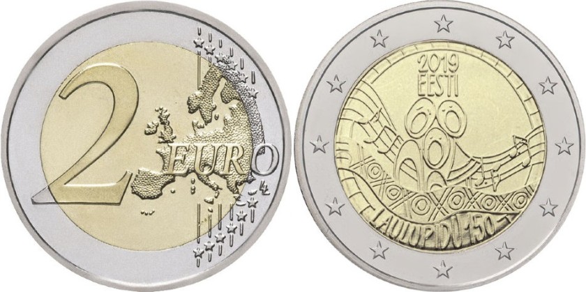 Estonia 2019 2 Euro The 150th anniversary of the first song festival UNC