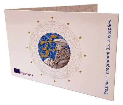Estonia 2022 2 Euro The 35th anniversary of the Erasmus Programme Coin Card BU