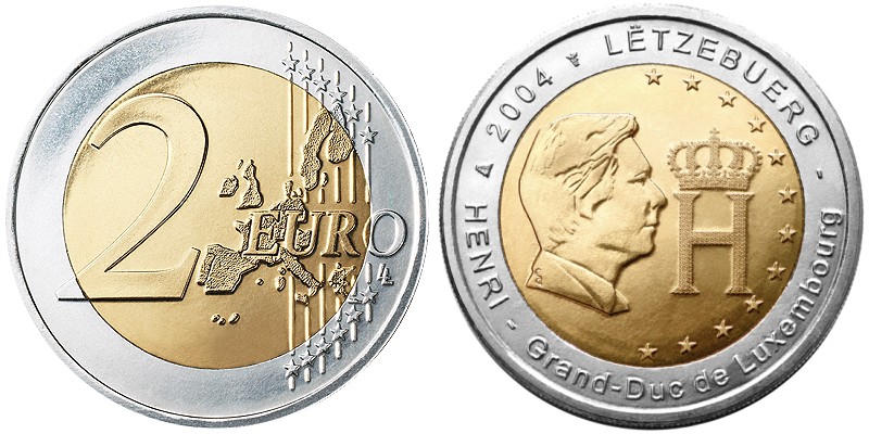 Luxembourg 2004 2 Euro Effigy and monogram of Grand-Duke Henri UNC
