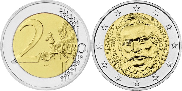 Slovakia 2015 2 Euro Ludovit Stur UNC