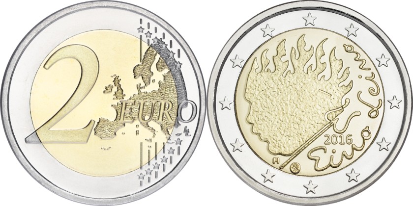 Finland 2016 2 Euro Eino Leino UNC