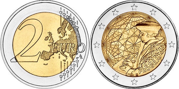 France 2022 2 Euro The 35th anniversary of the Erasmus Programme UNC