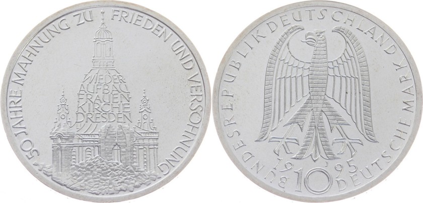 Germany 1995 KM# 185 J 10 Deutsche Mark UNC