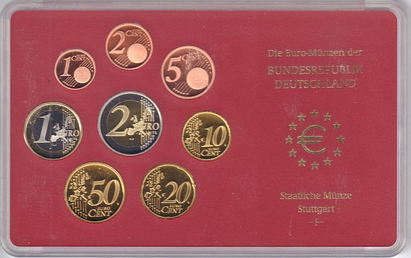 Germany 2002 F Mint set of euro coins Proof
