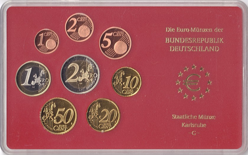 Germany 2002 G Mint set of euro coins Proof