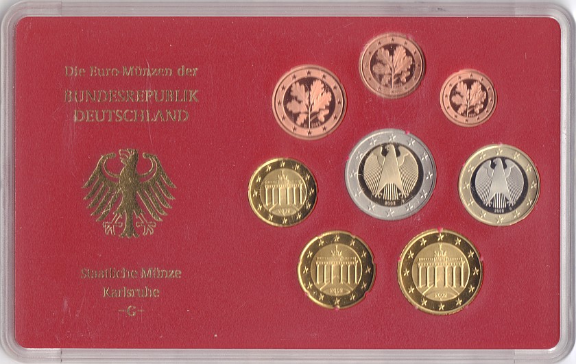 Germany 2002 G Mint set of euro coins Proof