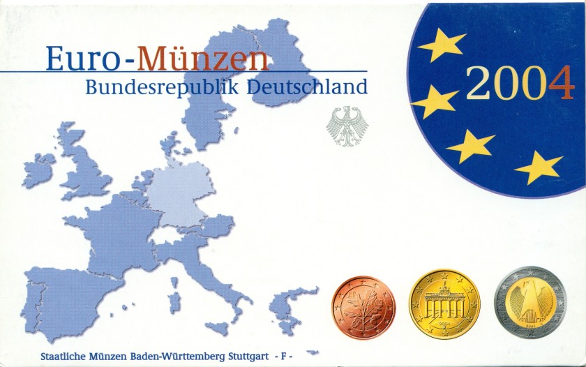 Germany 2004 F Mint set of euro coins Proof