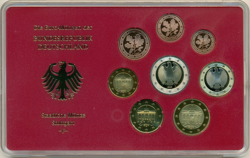 Germany 2004 F Mint set of euro coins Proof