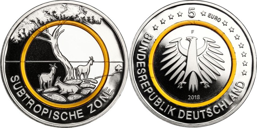 Germany 2018 5 Euro Subtropical climate zone F UNC