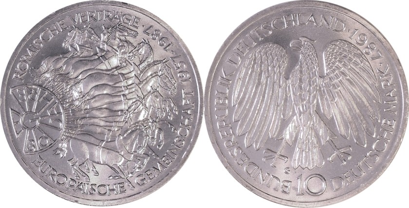 Germany 1987 KM# 167 G 10 Deutsche Mark UNC