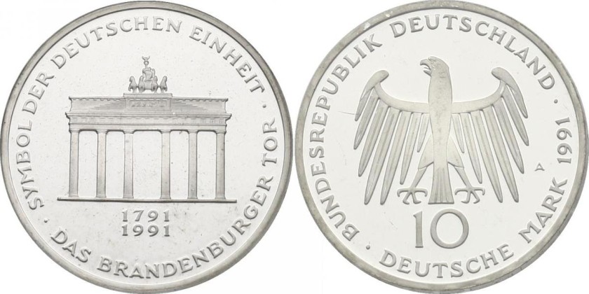 Germany 1991 KM# 177 A 10 Deutsche Mark UNC