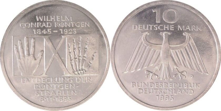 Germany 1995 KM# 187 D 10 Deutsche Mark UNC