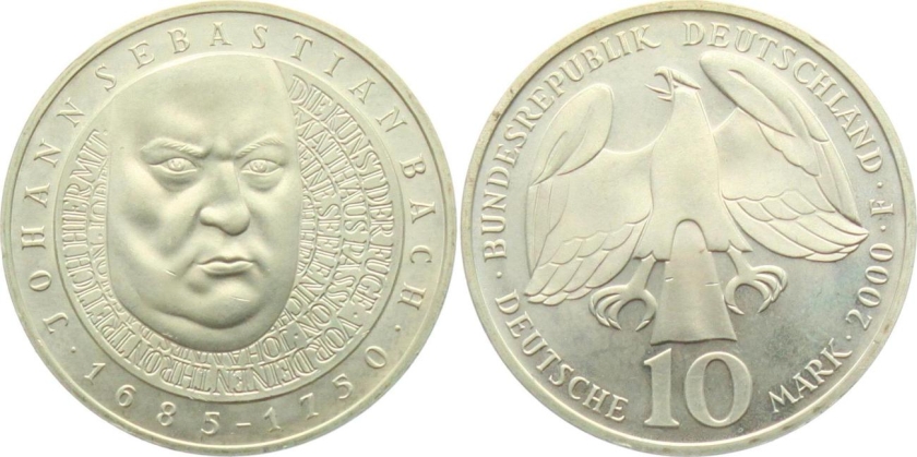 Germany 2000 KM# 202 F 10 Deutsche Mark UNC