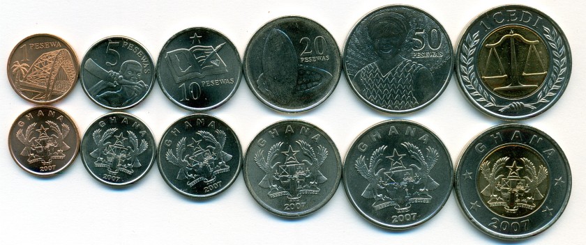 Ghana 2007 KM# 37-42 6 coins UNC