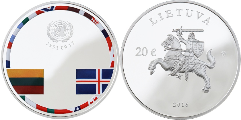 Lithuania 2016 25th anniversary of the consolidation of independence Silver