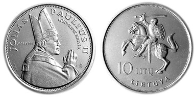 Lithuania 1993 Pope John Paul II CuNi