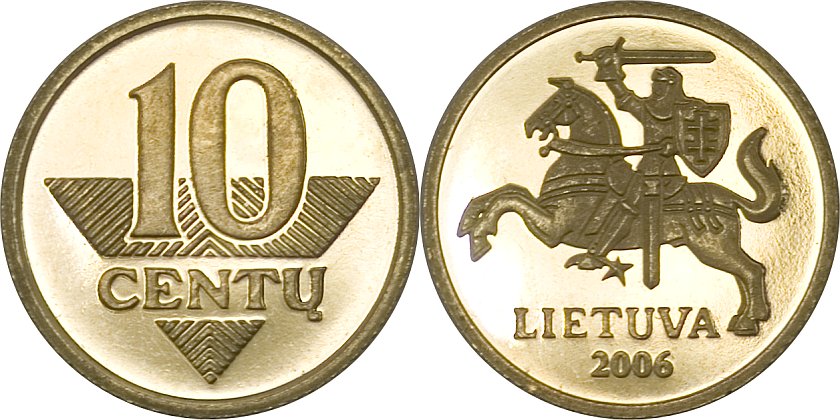 Lithuania 2006 10 Centas Proof-like