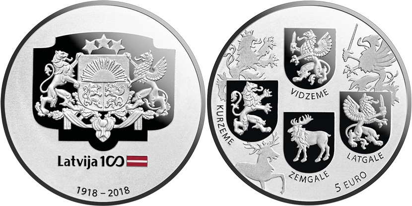 Latvia 2018 Coats of Arms Coin