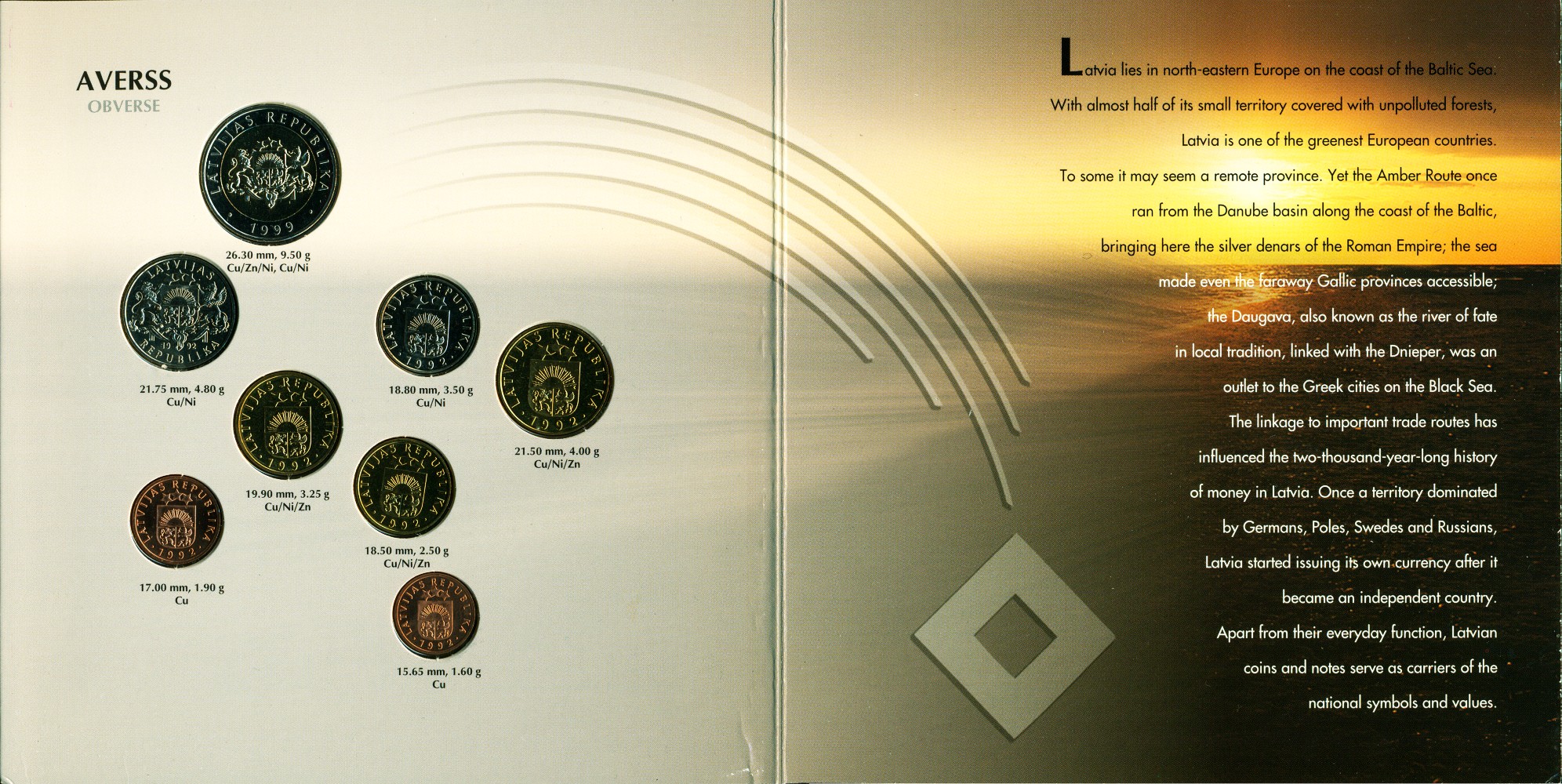 Latvia 2001 Latvian mint set 2001. Uncirculated
