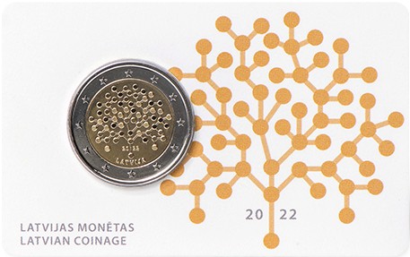 Latvia 2022 2 Euro Financial literacy Coin Card BU