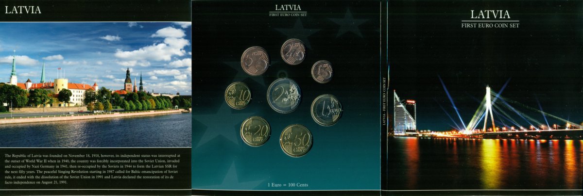 Latvia 2014 euro coins set UNC