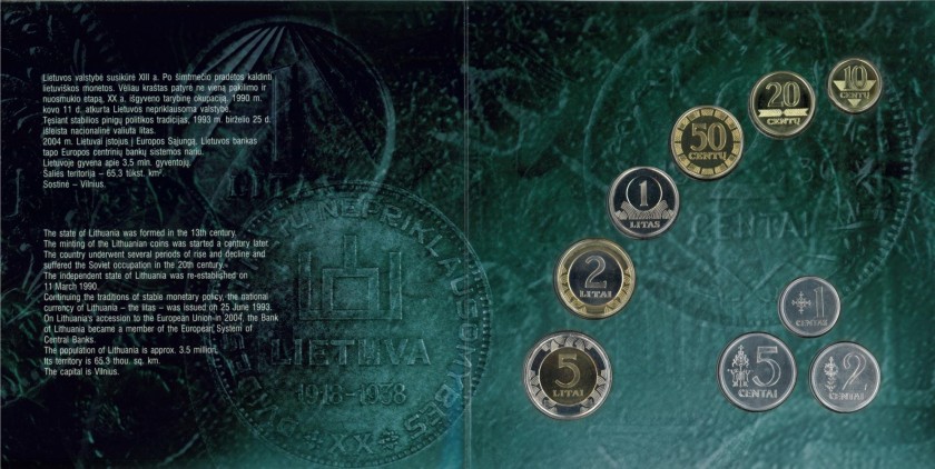 Lithuania 2008 Lithuanian mint set 2008. Brilliant uncirculated