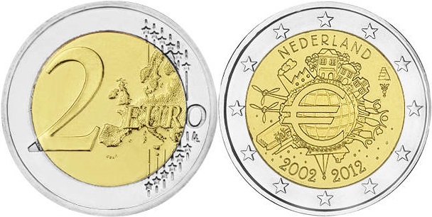 Netherlands 2012 2 Euro Ten years of euro banknotes and coins UNC