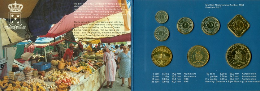 Netherlands Antilles 1991 KM# 32 - 38 Mint Set 7 coins UNC