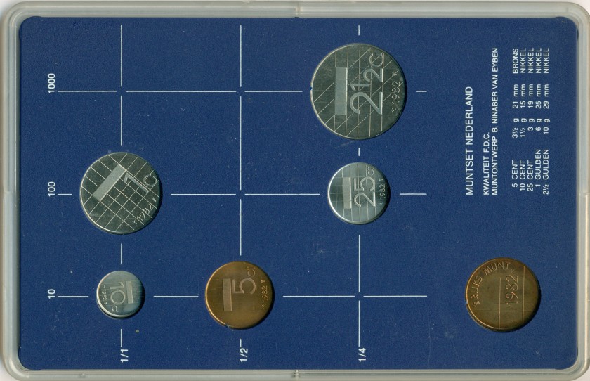 Netherlands 1982 KM# 202 - 206 Mint Set 5 coins UNC
