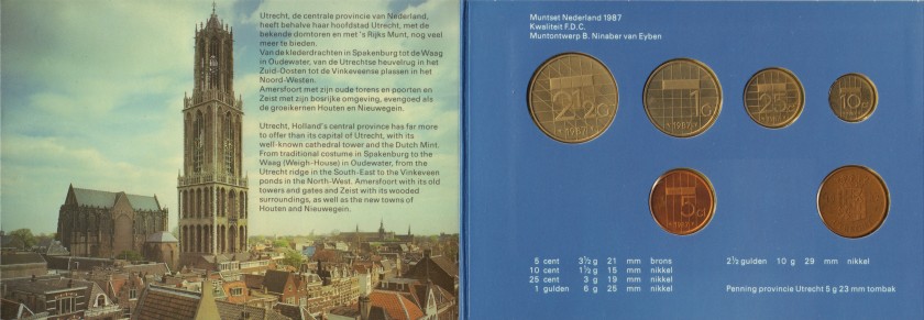 Netherlands 1987 KM# 202 - 206 Mint Set 5 coins UNC