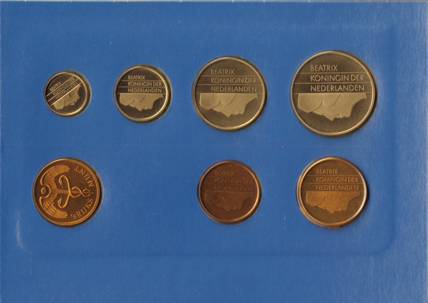 Netherlands 1988 KM# 202 - 206, 210 Mint Set 6 coins UNC