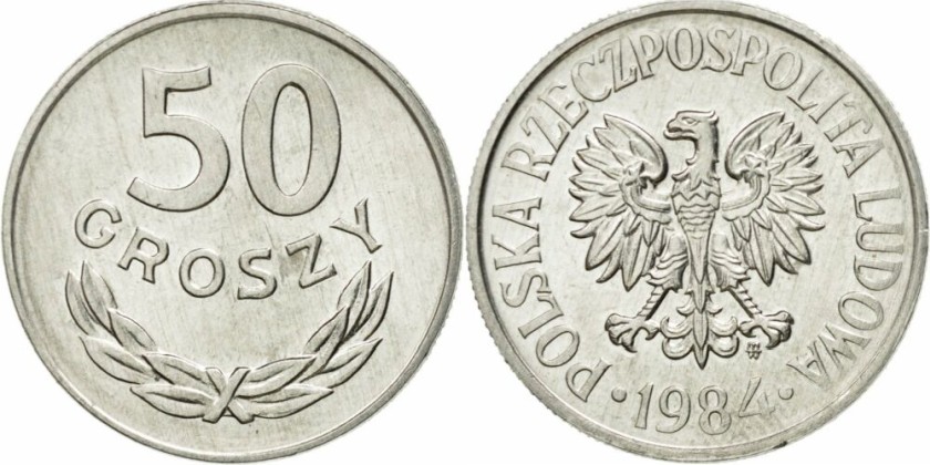 Poland 1984 Y# 48.1 50 Groszy AU/UNC