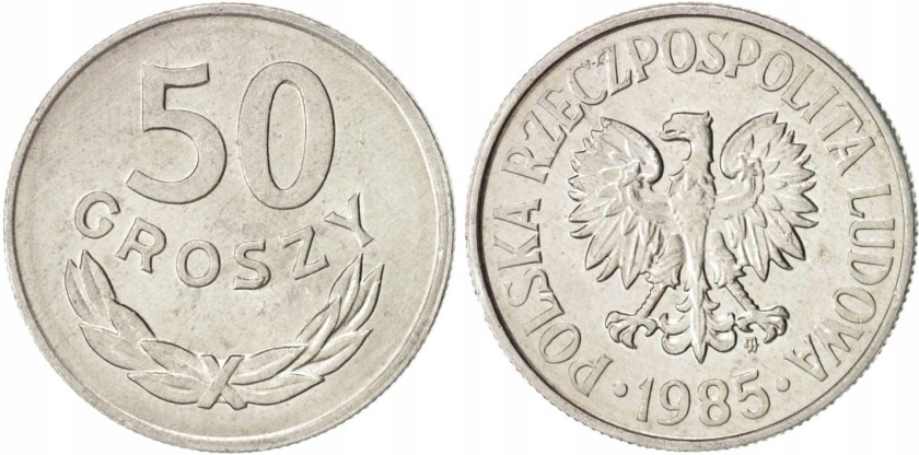 Poland 1985 Y# 48.1 50 Groszy AU/UNC