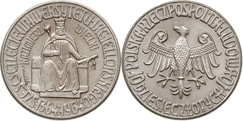 Poland 1964 KM# Pr98 10 Złotych Casimir III the Great UNC