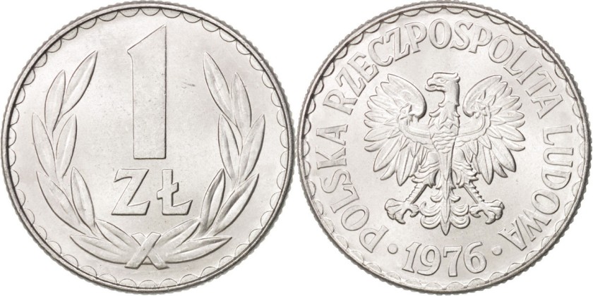 Poland 1976 Y# 49.1 1 Zloty